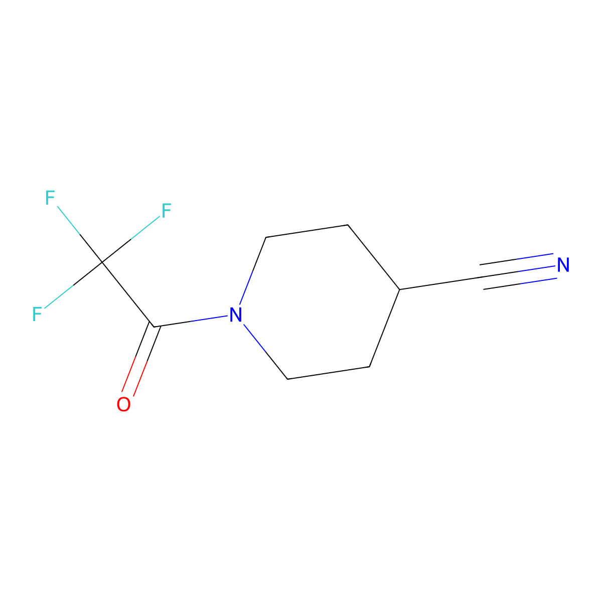 1-(2,2,2-Trifluoroacetyl)piperidine-4-carbonitrile molecular structure, CAS 77940-79-5