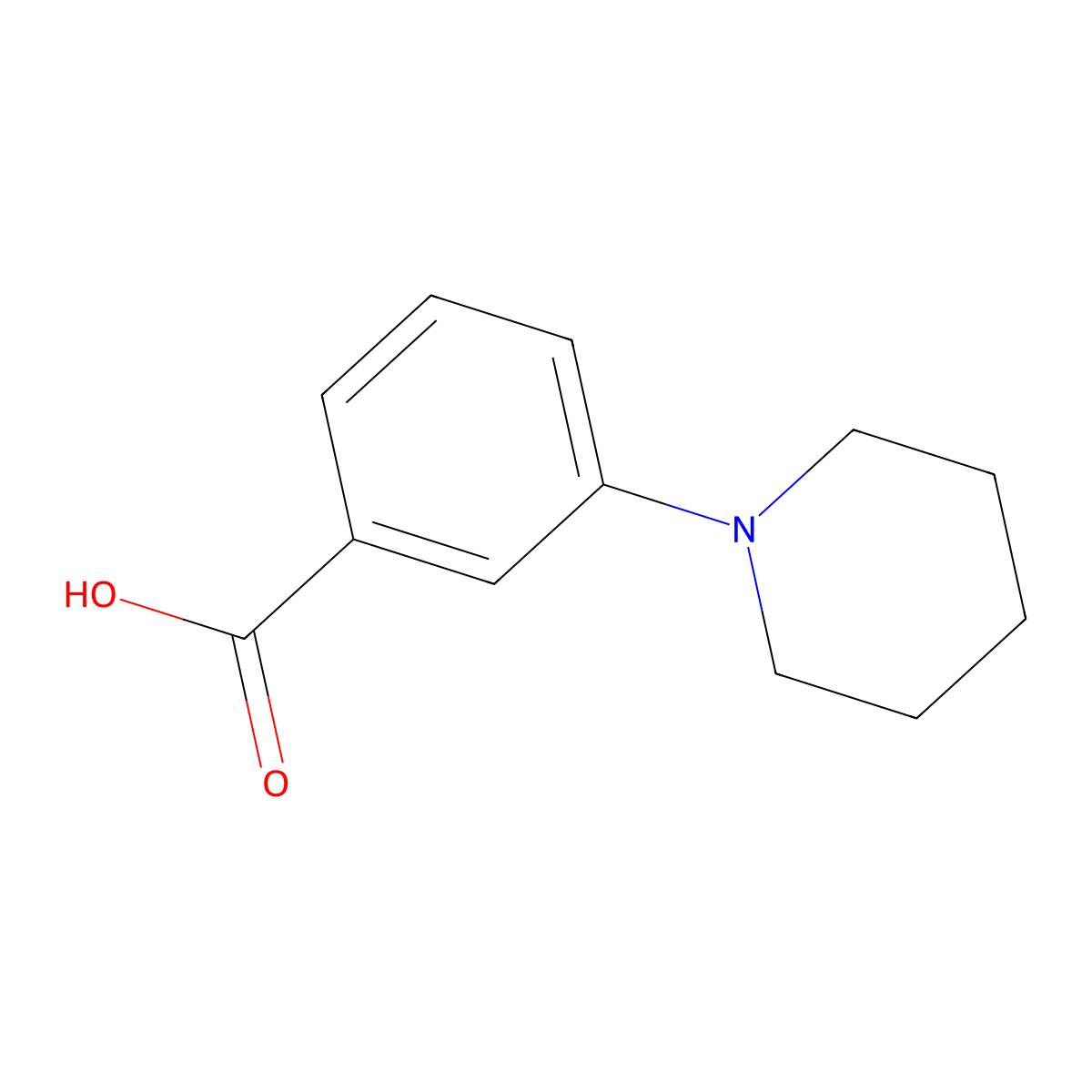 3-(Piperidin-1-yl)benzoic acid molecular structure, CAS 77940-94-4