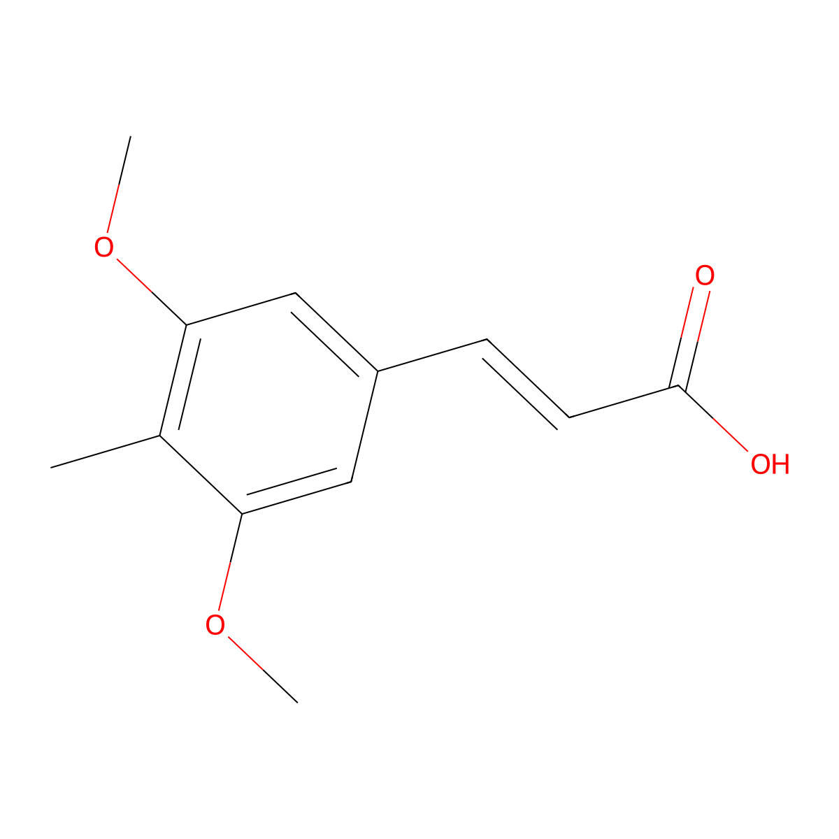 3-(3,5-Dimethoxy-4-methylphenyl)prop-2-enoic acid molecular structure, CAS 77942-07-5