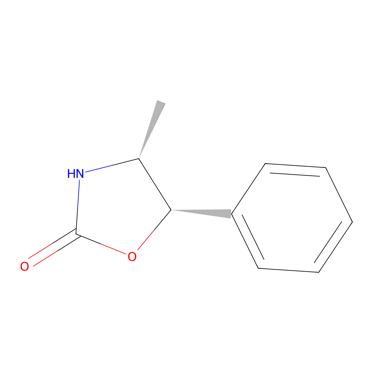 (4R,5S)-(+)-4-Methyl-5-phenyl-2-oxazolidinone molecular structure, CAS 77943-39-6