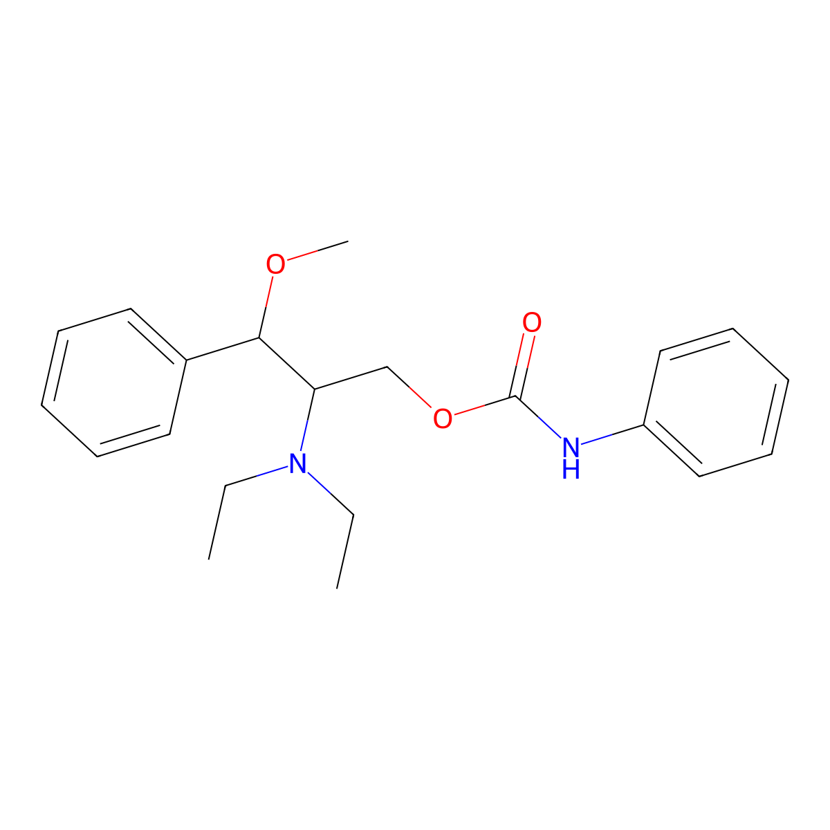 2-(Diethylamino)-3-methoxy-3-phenylpropyl hydrogen phenylcarbonimidate molecular structure, CAS 77944-90-2