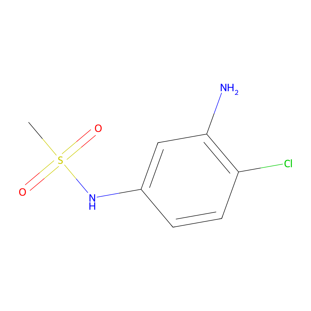 N-(3-amino-4-chlorophenyl)methanesulfonamide molecular structure, CAS 77947-01-4