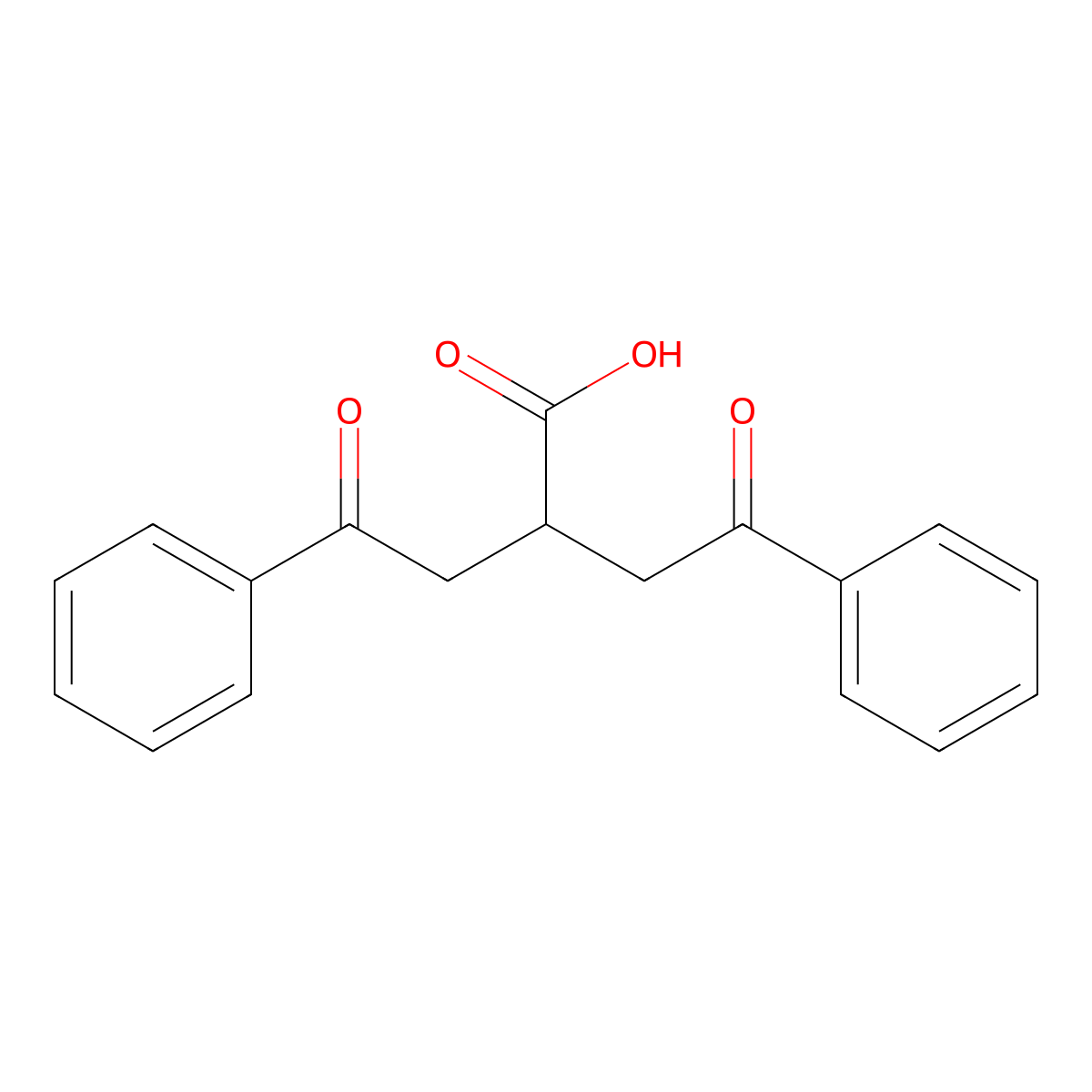 Bis(phenacyl)acetic acid molecular structure, CAS 77953-17-4