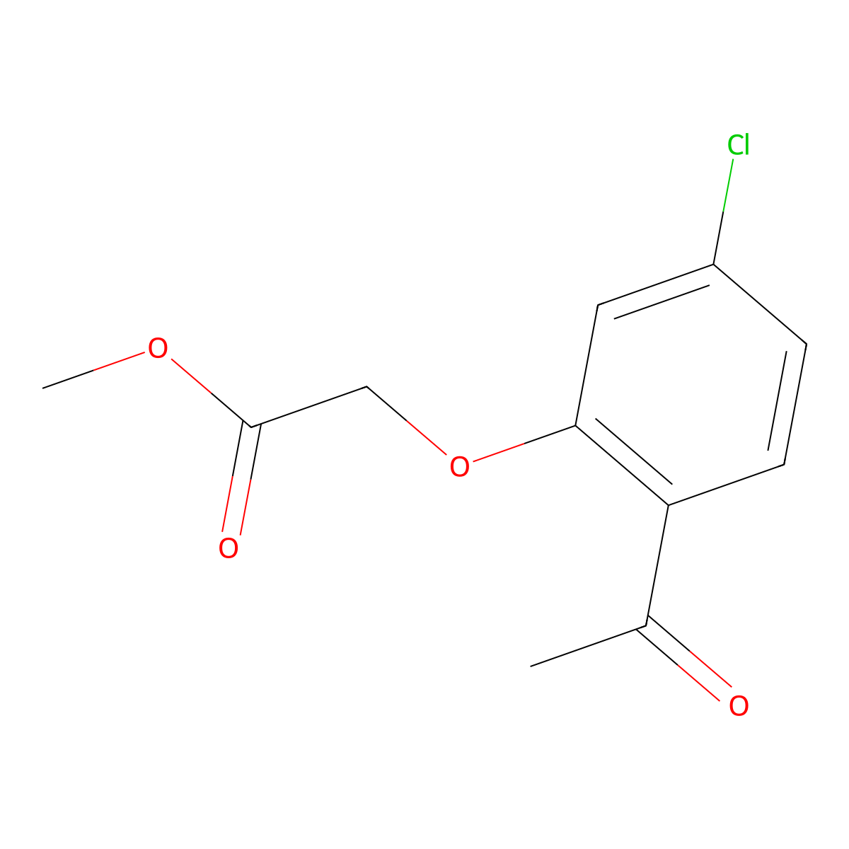 Methyl 2-(2-acetyl-5-chlorophenoxy)acetate molecular structure, CAS 77956-83-3
