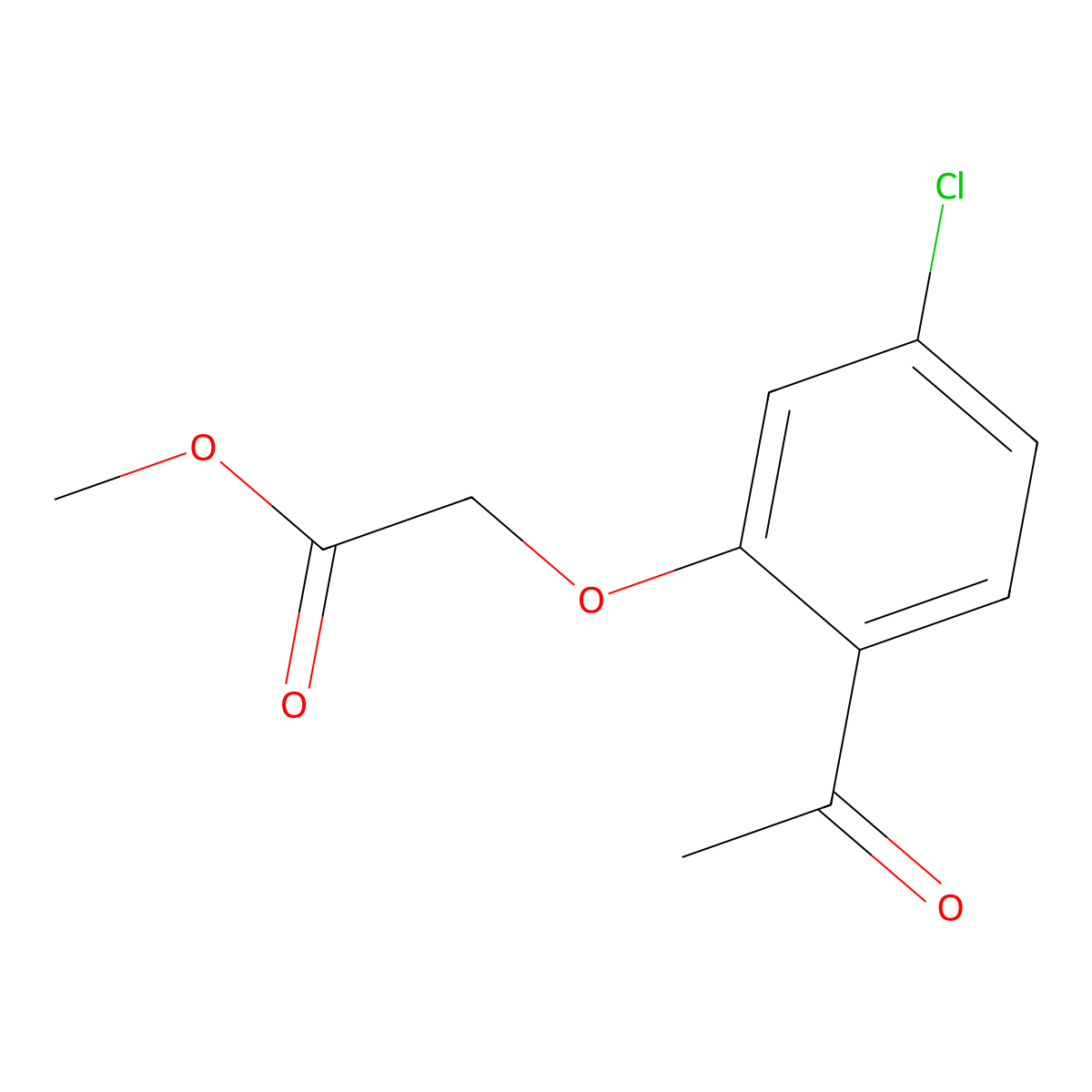 Methyl 2-(2-acetyl-5-chlorophenoxy)acetate molecular structure, CAS 77956-83-3