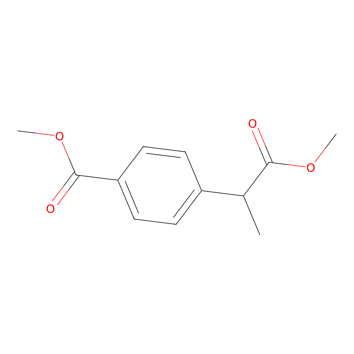 Methyl 4-(1-methoxy-1-oxopropan-2-yl)benzoate molecular structure, CAS 77959-48-9