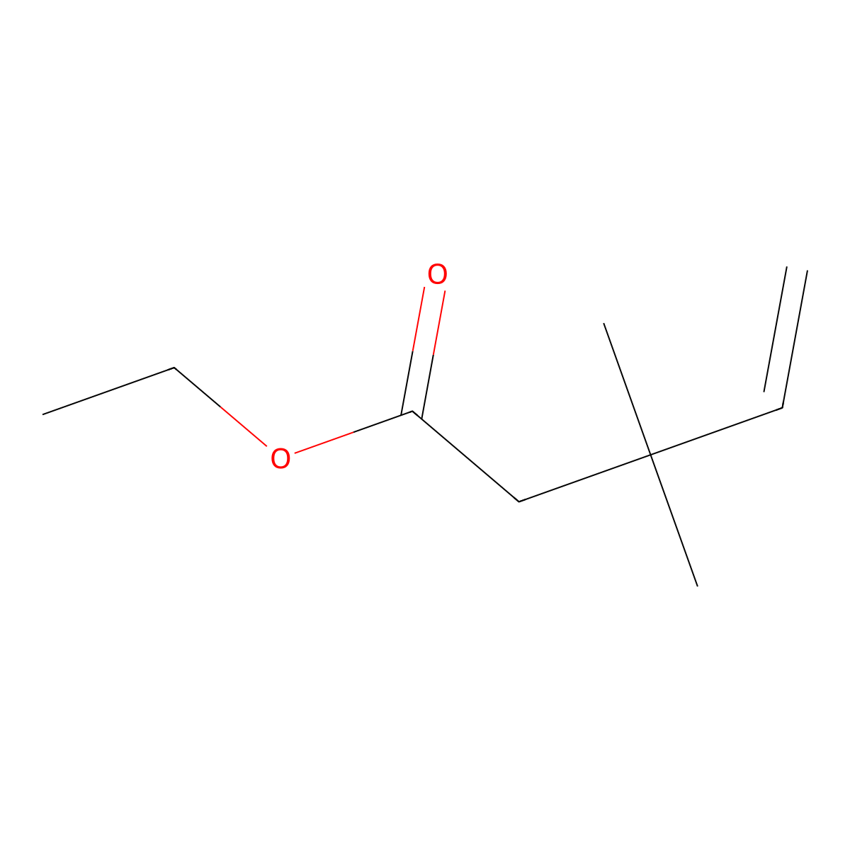 Ethyl 3,3-dimethylpent-4-enoate molecular structure, CAS 7796-72-7