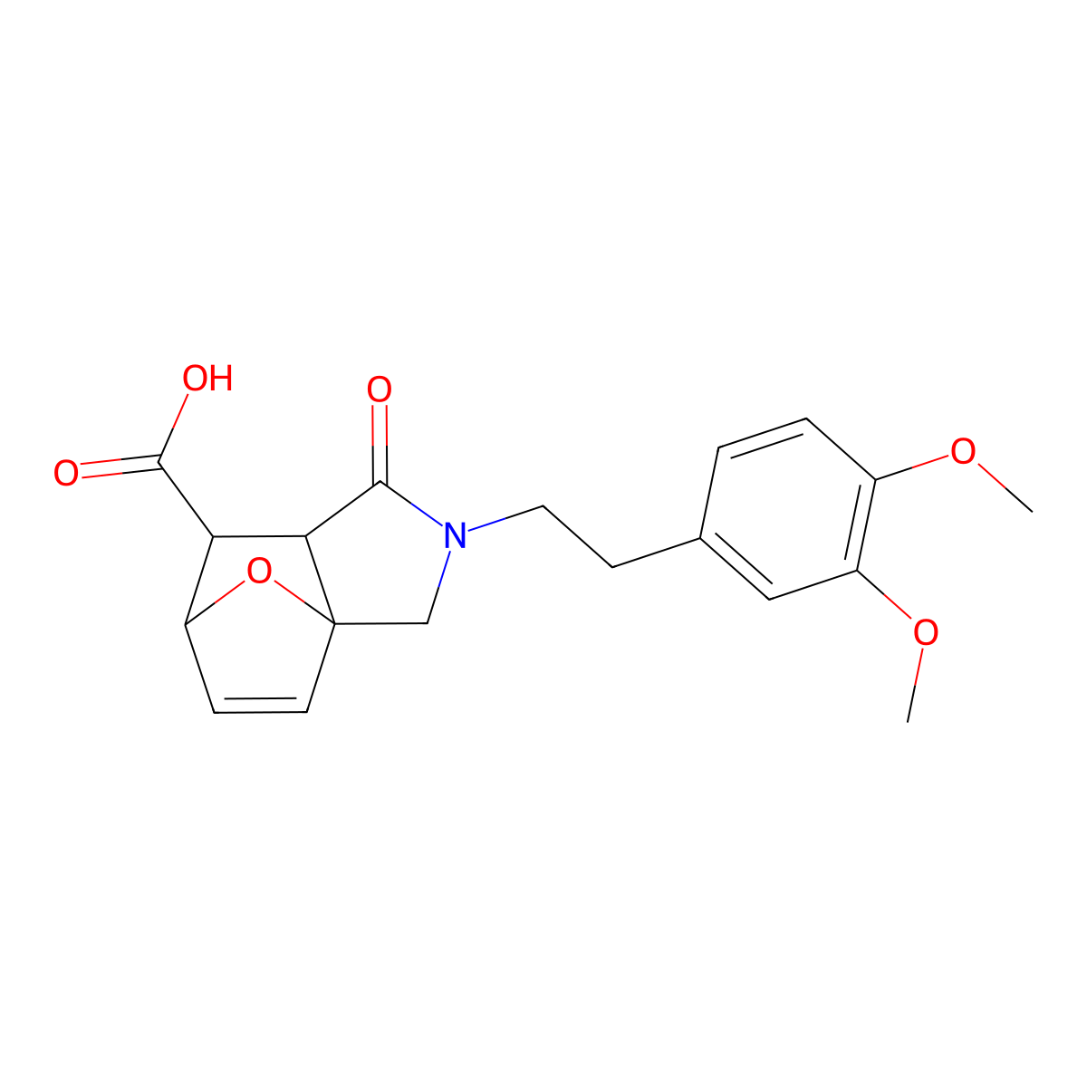 2-[2-(3,4-Dimethoxyphenyl)ethyl]-1-oxo-1,2,3,6,7,7a-hexahydro-3a,6-epoxyisoindole-7-carboxylic acid molecular structure, CAS 77960-26-0