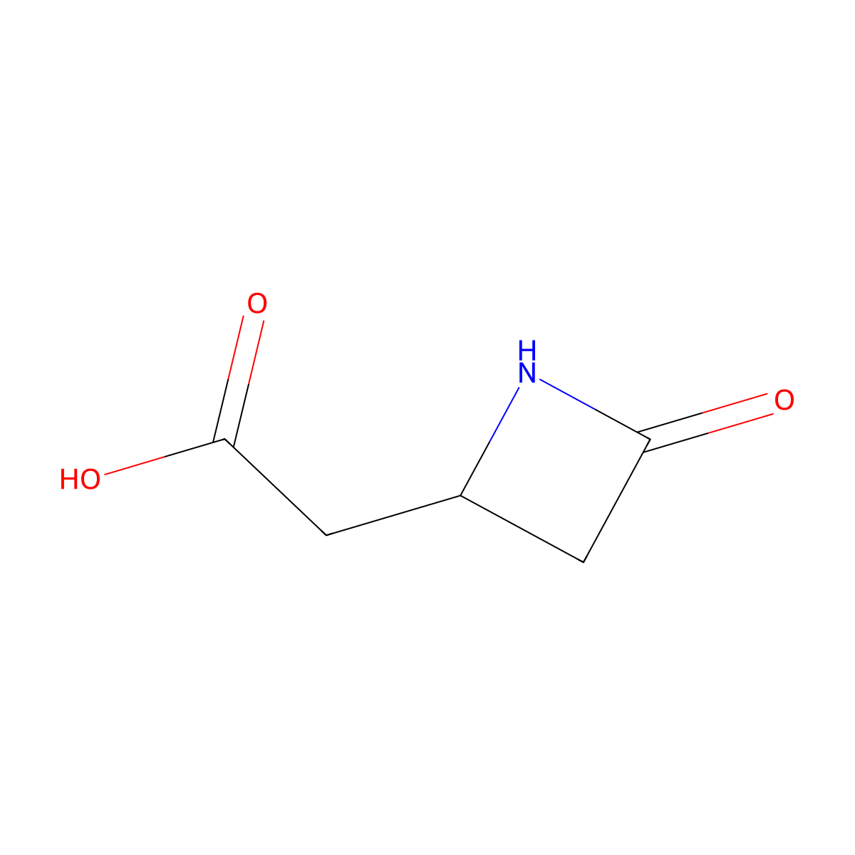 2-(4-Oxoazetidin-2-yl)acetic acid molecular structure, CAS 77960-43-1