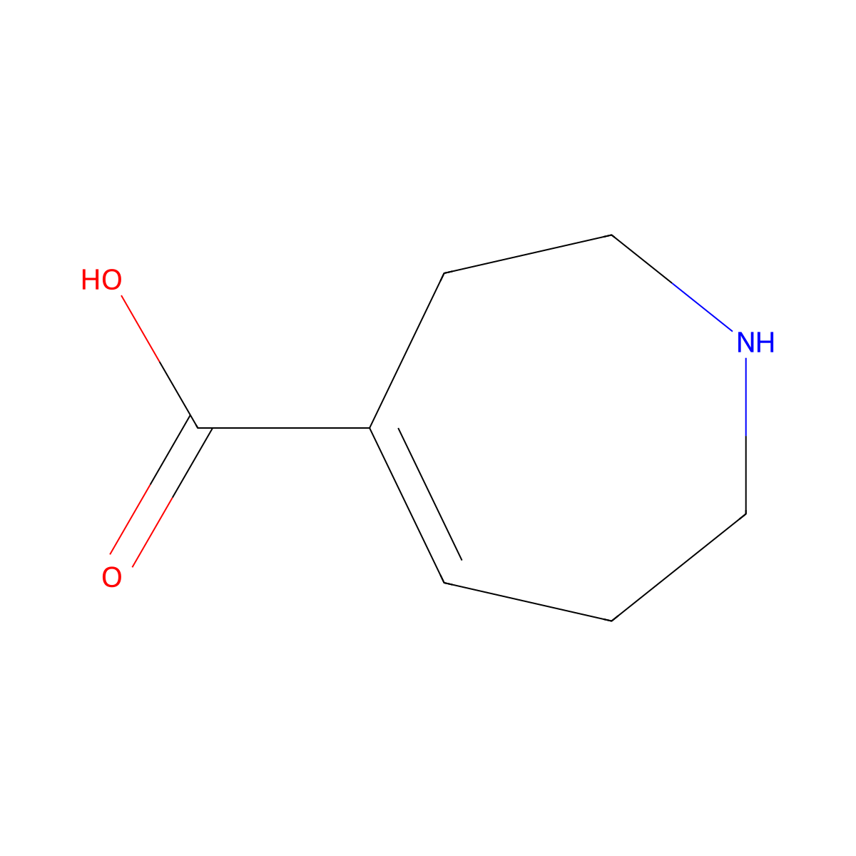 2,3,6,7-tetrahydro-1H-azepine-4-carboxylic acid molecular structure, CAS 77963-66-7