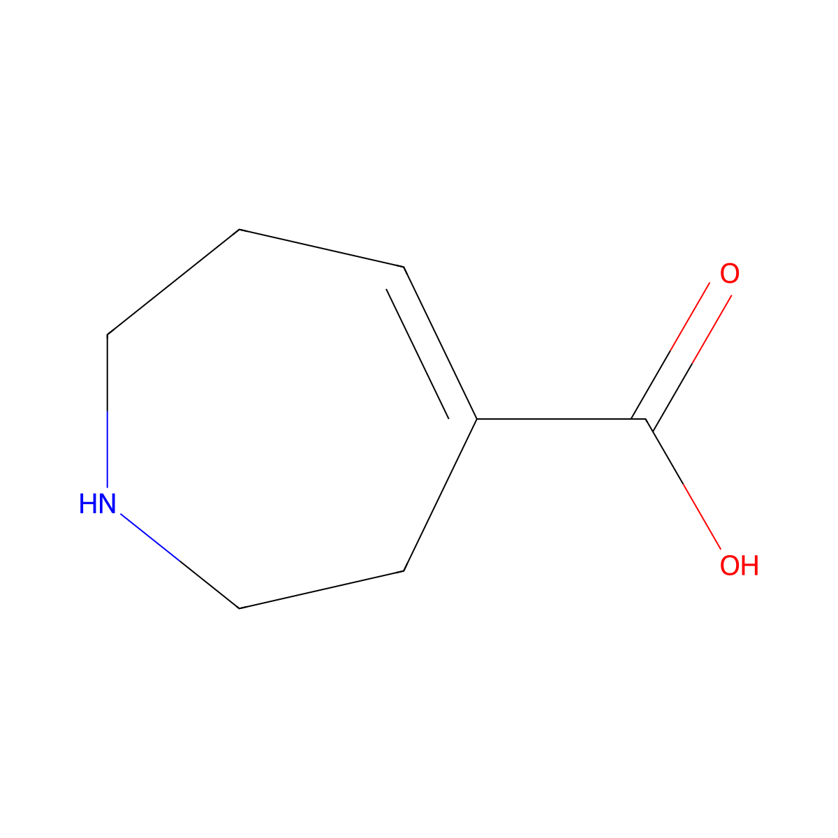2,3,6,7-tetrahydro-1H-azepine-4-carboxylic acid molecular structure, CAS 77963-66-7