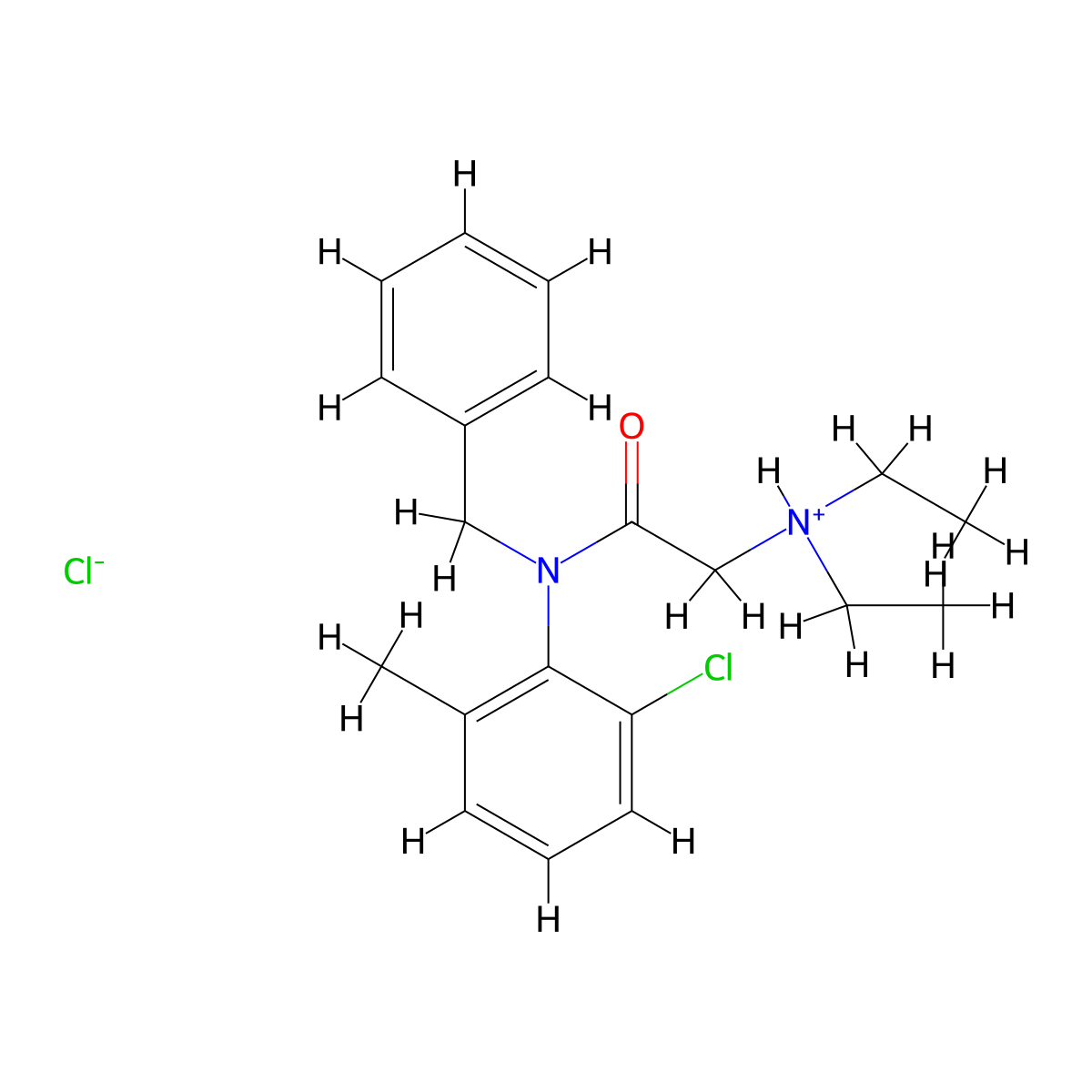o-Acetotoluidide, N-benzyl-6'-chloro-2-(diethylamino)-, hydrochloride molecular structure, CAS 77966-32-6