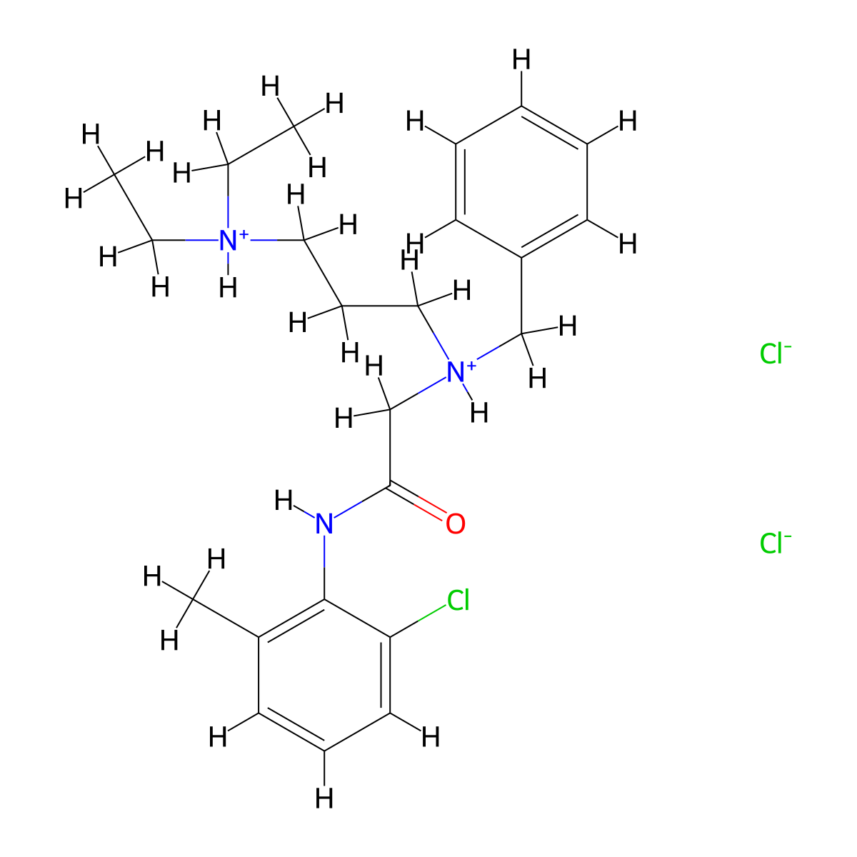 o-Acetotoluidide, 2-(benzyl(3-(diethylamino)propyl)amino)-6'-chloro-, dihydrochloride molecular structure, CAS 77966-33-7