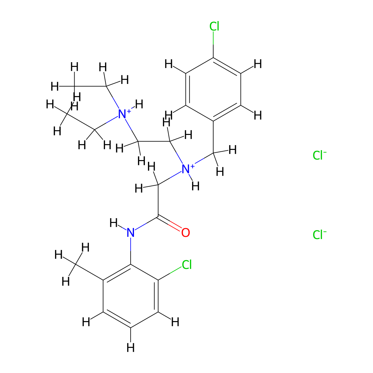 o-Acetotoluidide, 6'-chloro-2-(p-chlorobenzyl(2-(diethylamino)ethyl)amino)-, dihydrochloride molecular structure, CAS 77966-38-2