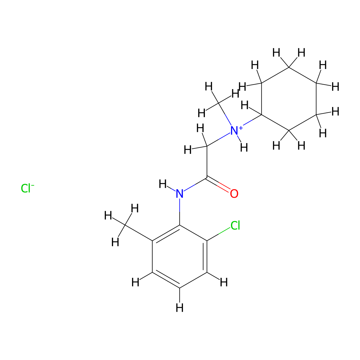 o-Acetotoluidide, 6'-chloro-2-(N-cyclohexyl-N-methylamino)-, hydrochloride molecular structure, CAS 77966-41-7