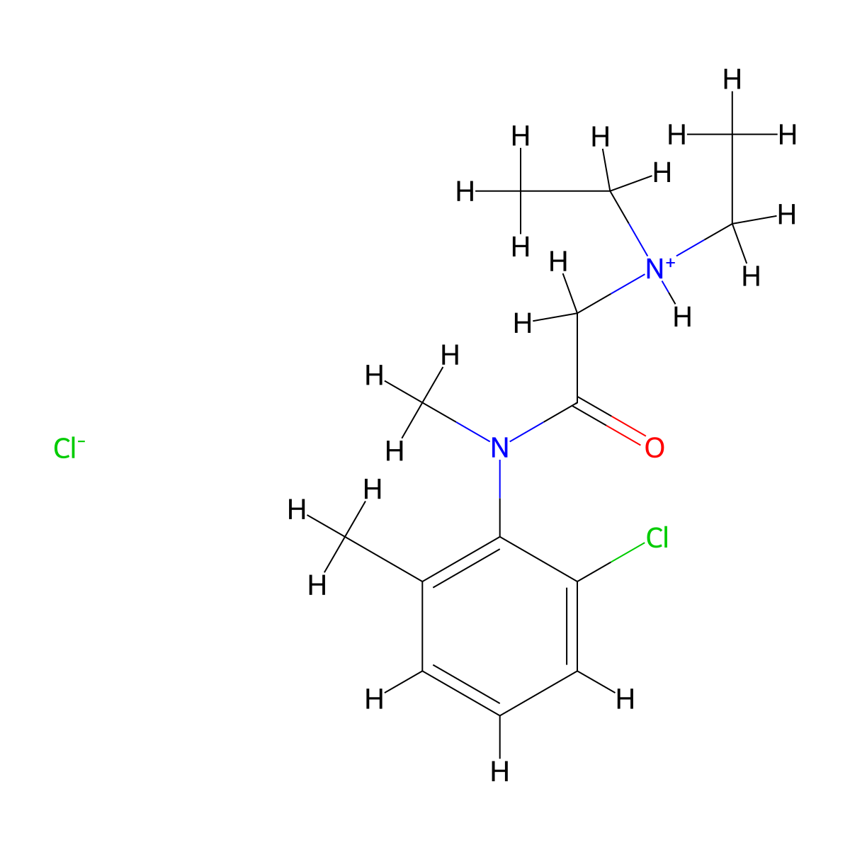 o-Acetotoluidide, 6'-chloro-2-(diethylamino)-N-methyl-, hydrochloride molecular structure, CAS 77966-51-9