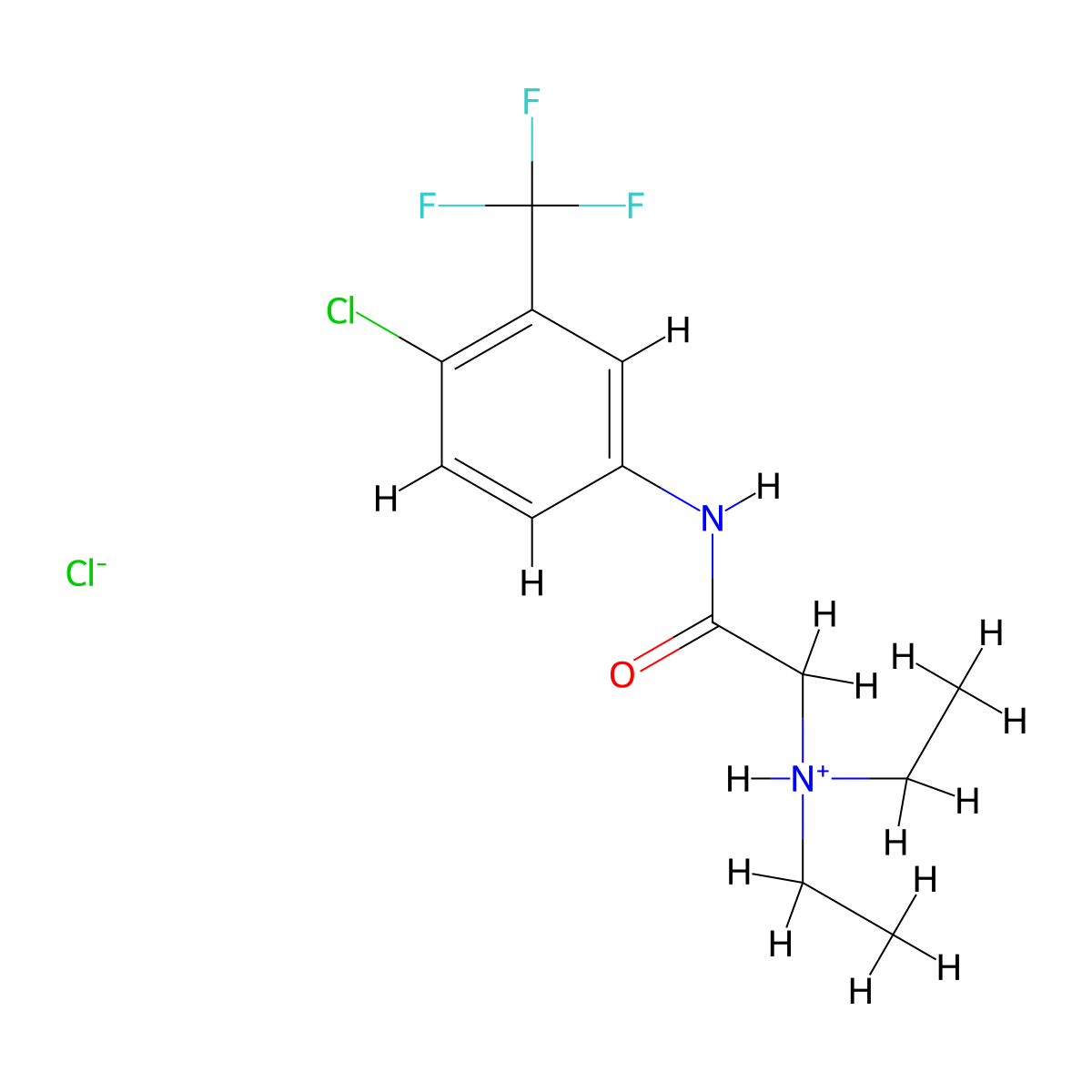 m-Acetotoluidide, 4'-chloro-2-(diethylamino)-alpha,alpha,alpha-trifluoro-, hydrochloride molecular structure, CAS 77966-52-0