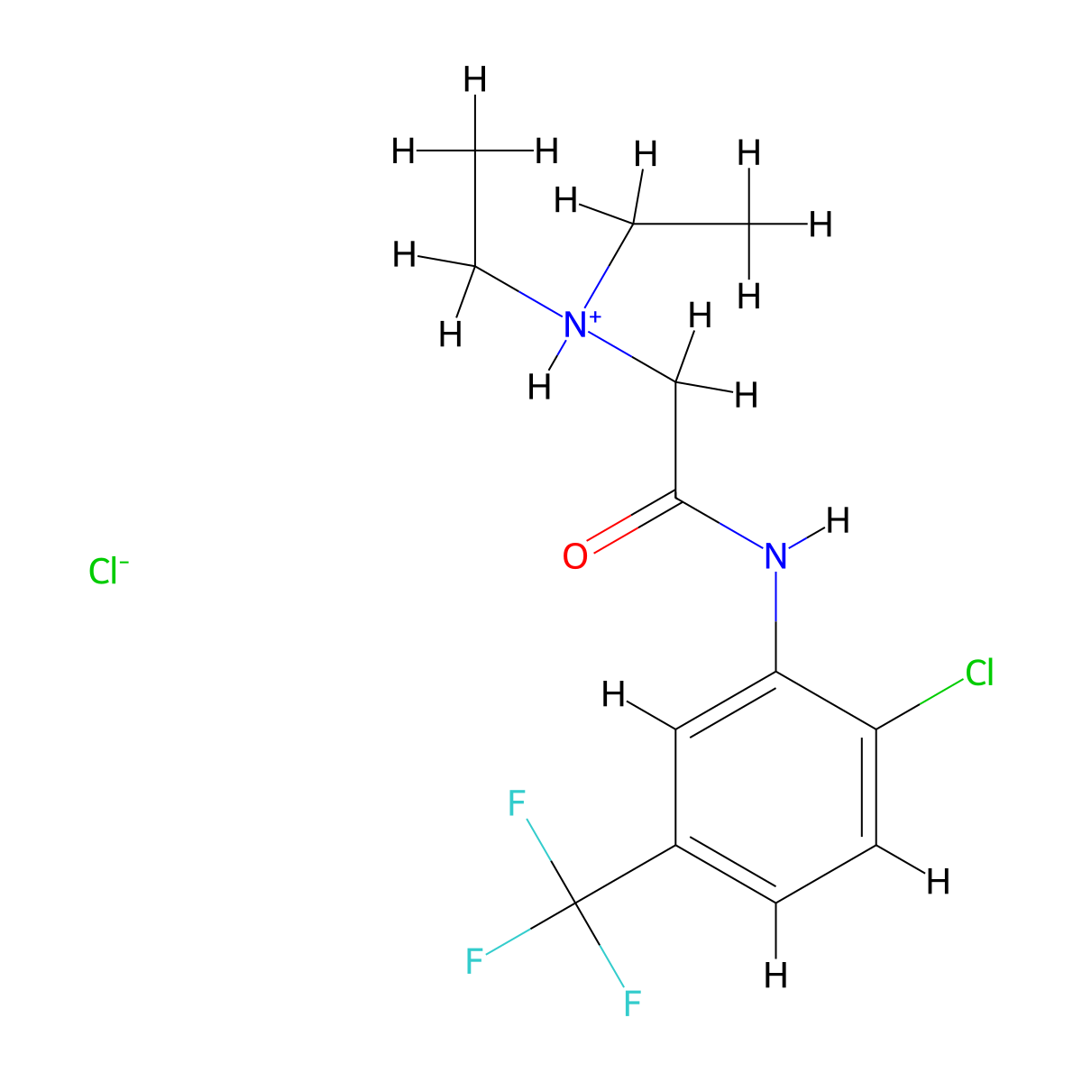 m-Acetotoluidide, 6'-chloro-2-(diethylamino)-alpha,alpha,alpha-trifluoro-, hydrochloride molecular structure, CAS 77966-53-1