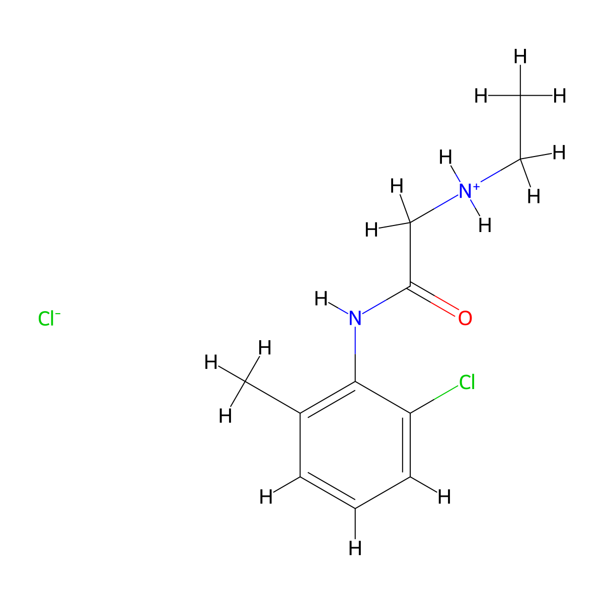 N-(2-Chloro-6-methylphenyl)-2-(ethylamino)ethanimidic acid--hydrogen chloride (1/1) molecular structure, CAS 77966-59-7