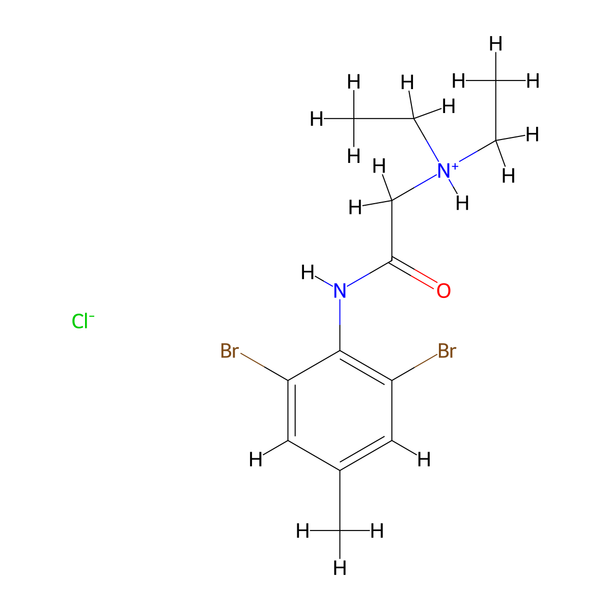 p-Acetotoluidide, 2',6'-dibromo-2-(diethylamino)-, hydrochloride molecular structure, CAS 77966-70-2