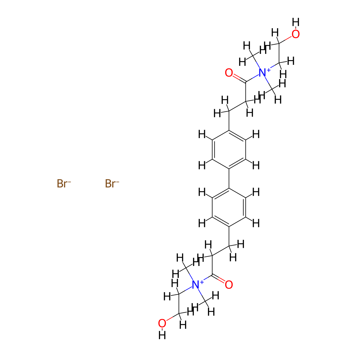 Ammonium, 4,4'-biphenylenebis(3-oxopropylene)bis(dimethyl(2-hydroxyethyl)-, dibromide molecular structure, CAS 77967-05-6