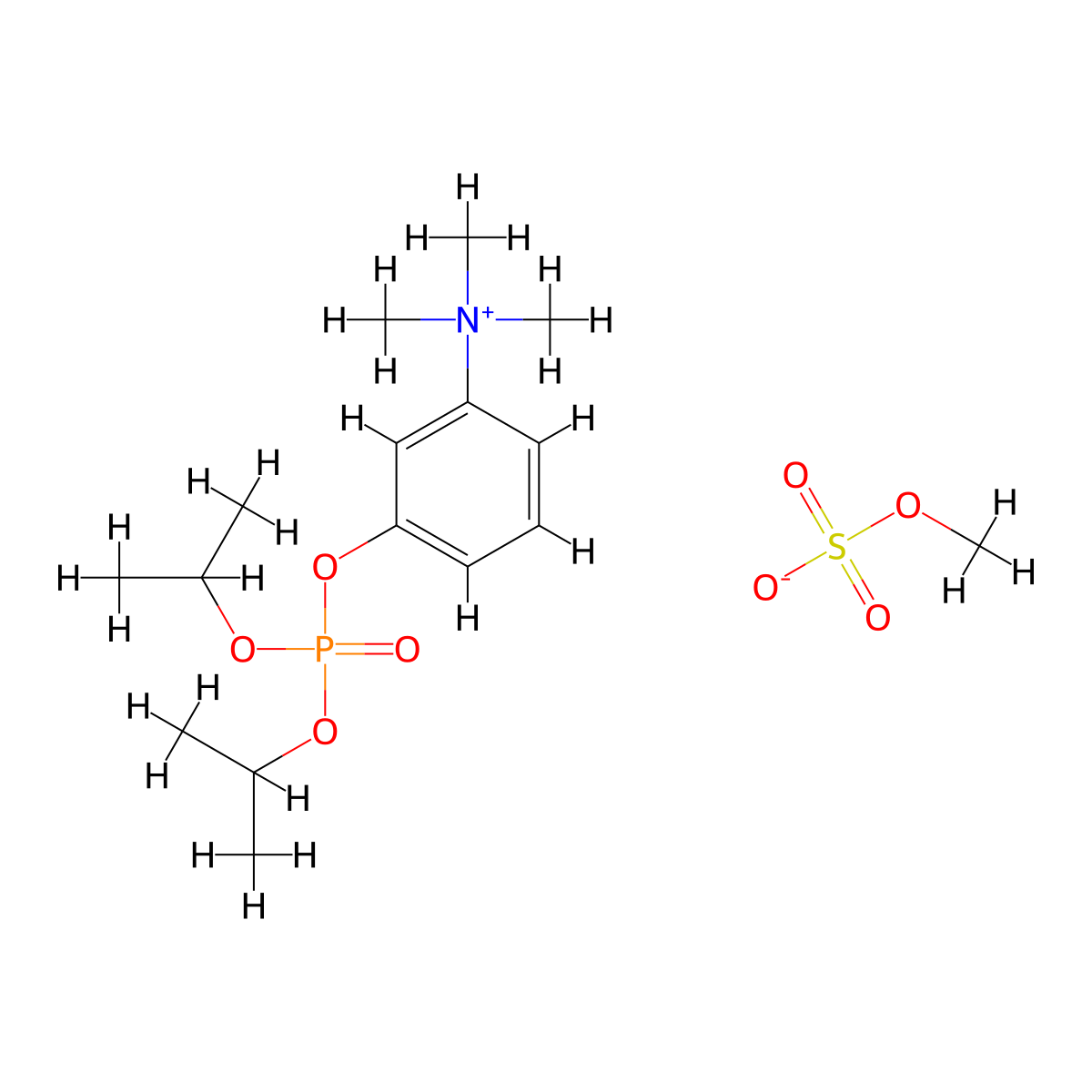 Ammonium, (m-hydroxyphenyl)trimethyl-, methylsulfate, diisopropylphosphate molecular structure, CAS 77967-15-8