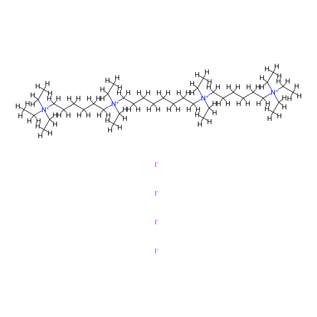 Ammonium, 7,7,16,16-tetraethyl-7,16-diazoniadocosylenebis(triethyl-, tetraiodide molecular structure, CAS 77967-20-5