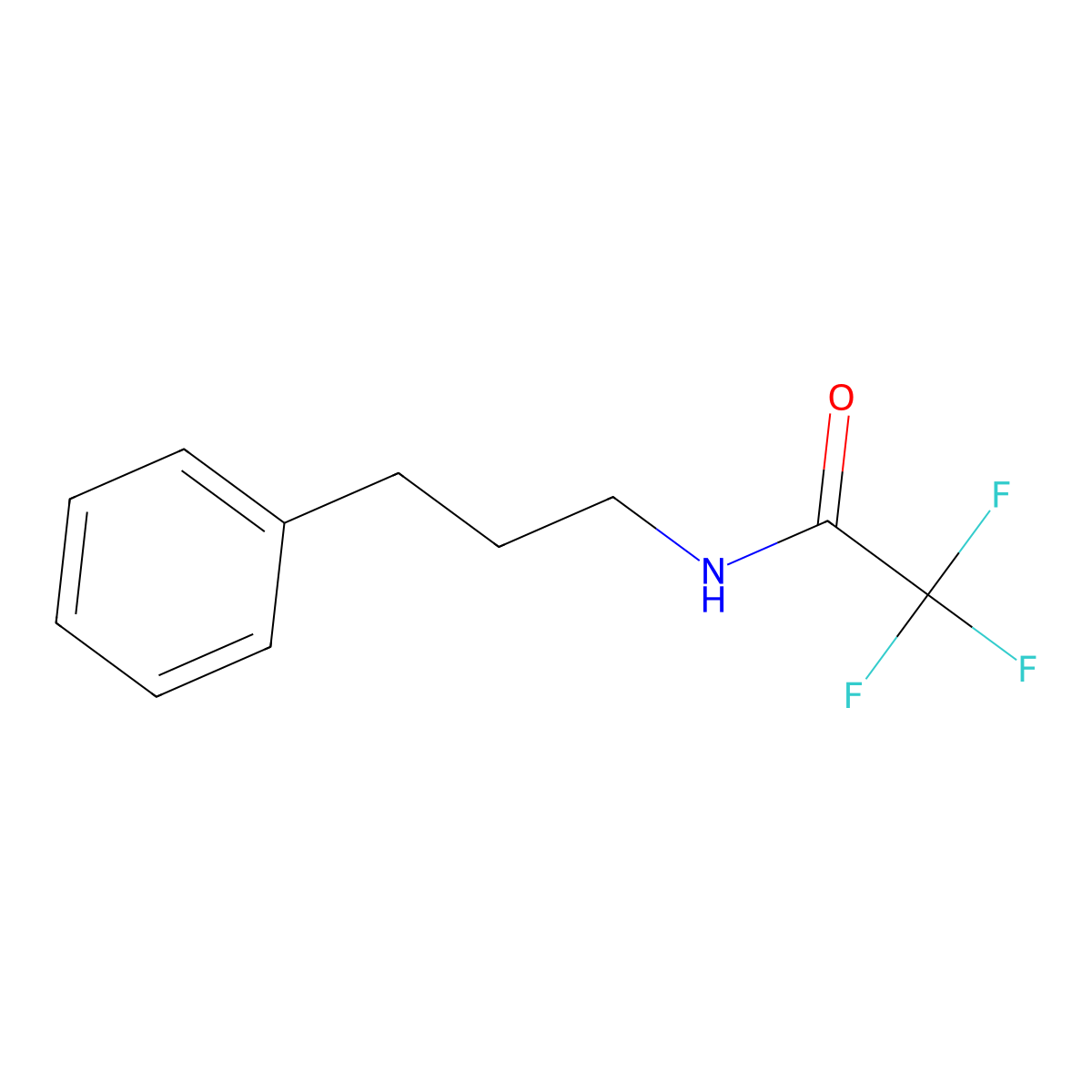 2,2,2-Trifluoro-N-(3-phenylpropyl)acetamide molecular structure, CAS 77970-72-0