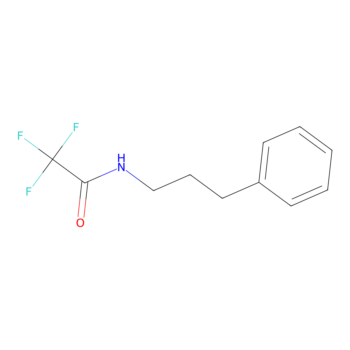 2,2,2-Trifluoro-N-(3-phenylpropyl)acetamide molecular structure, CAS 77970-72-0