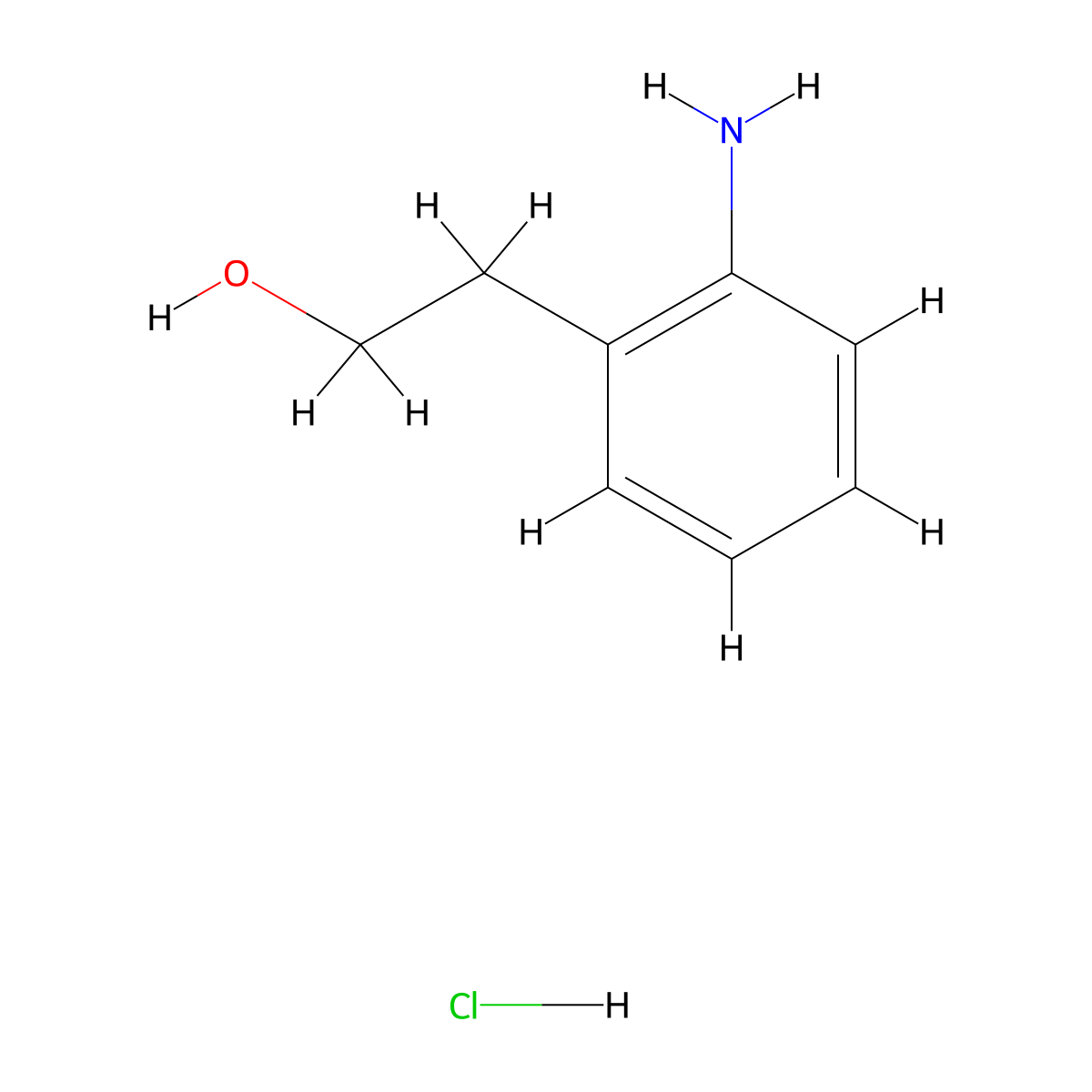 2-(2-Aminophenyl)ethan-1-ol hydrochloride molecular structure, CAS 77971-43-8