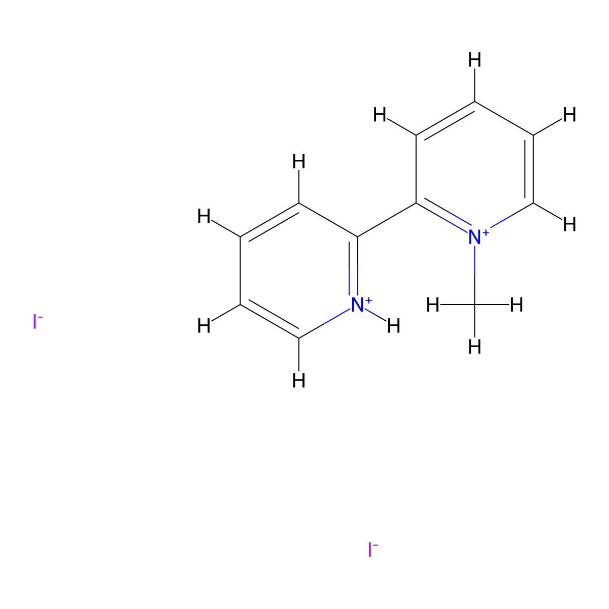 1-Methyl-2,2'-bipyridin-1-ium diiodide molecular structure, CAS 77972-47-5
