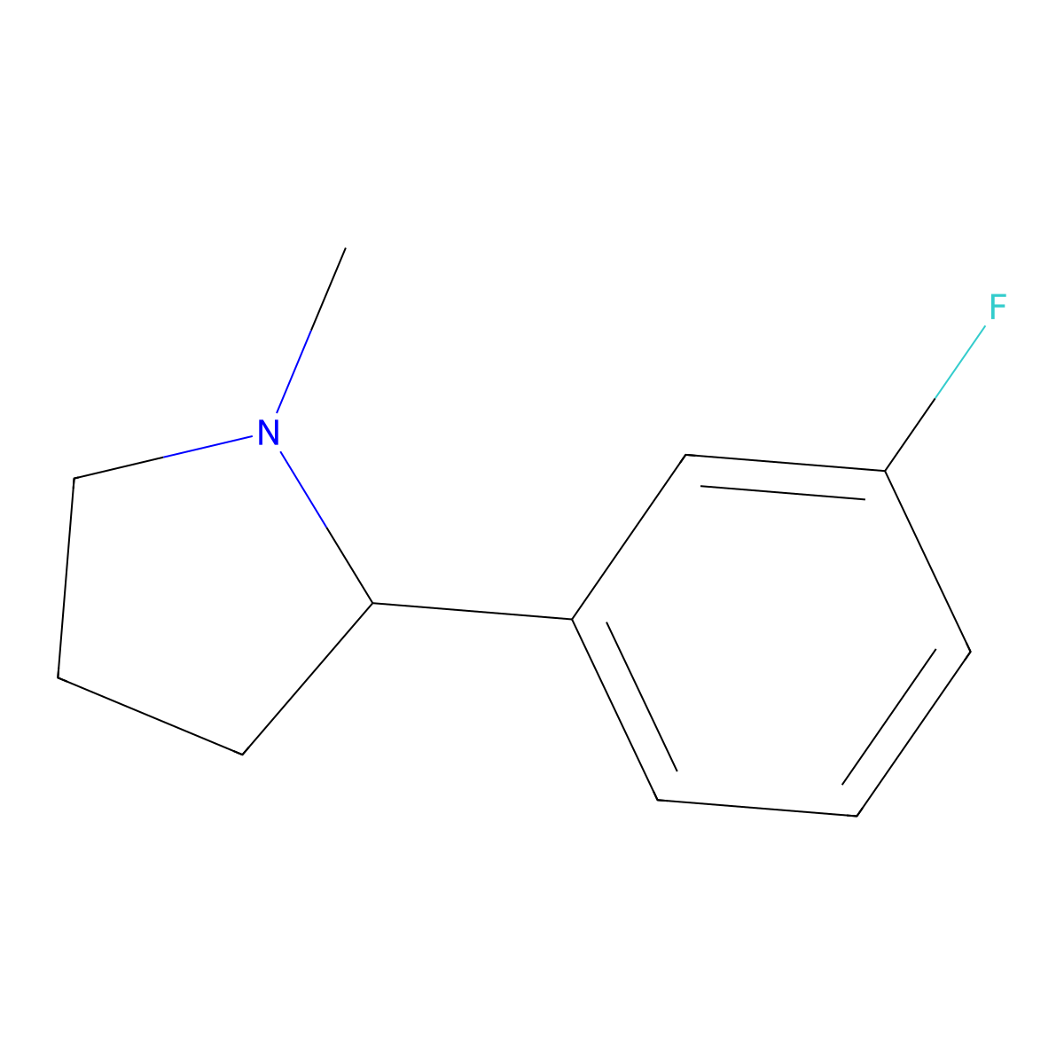 2-(3-Fluorophenyl)-1-methylpyrrolidine molecular structure, CAS 77972-92-0