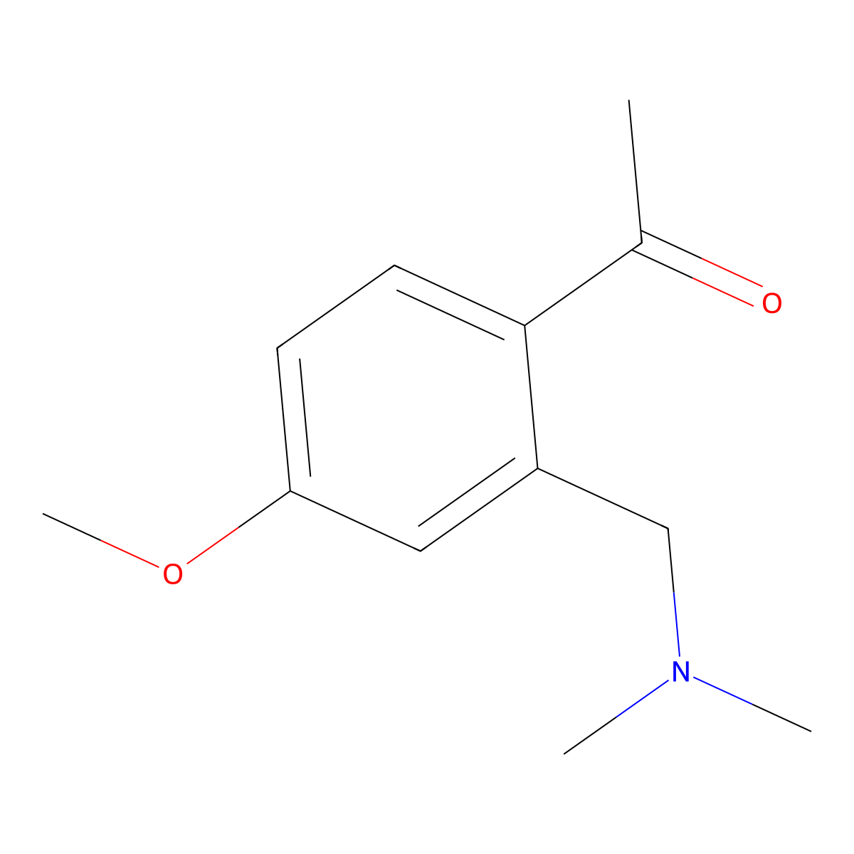 1-(2-((Dimethylamino)methyl)-4-methoxyphenyl)ethanone molecular structure, CAS 77973-25-2