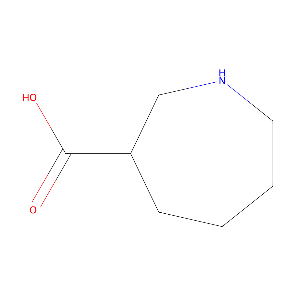 Azepane-3-carboxylic acid molecular structure, CAS 77974-81-3