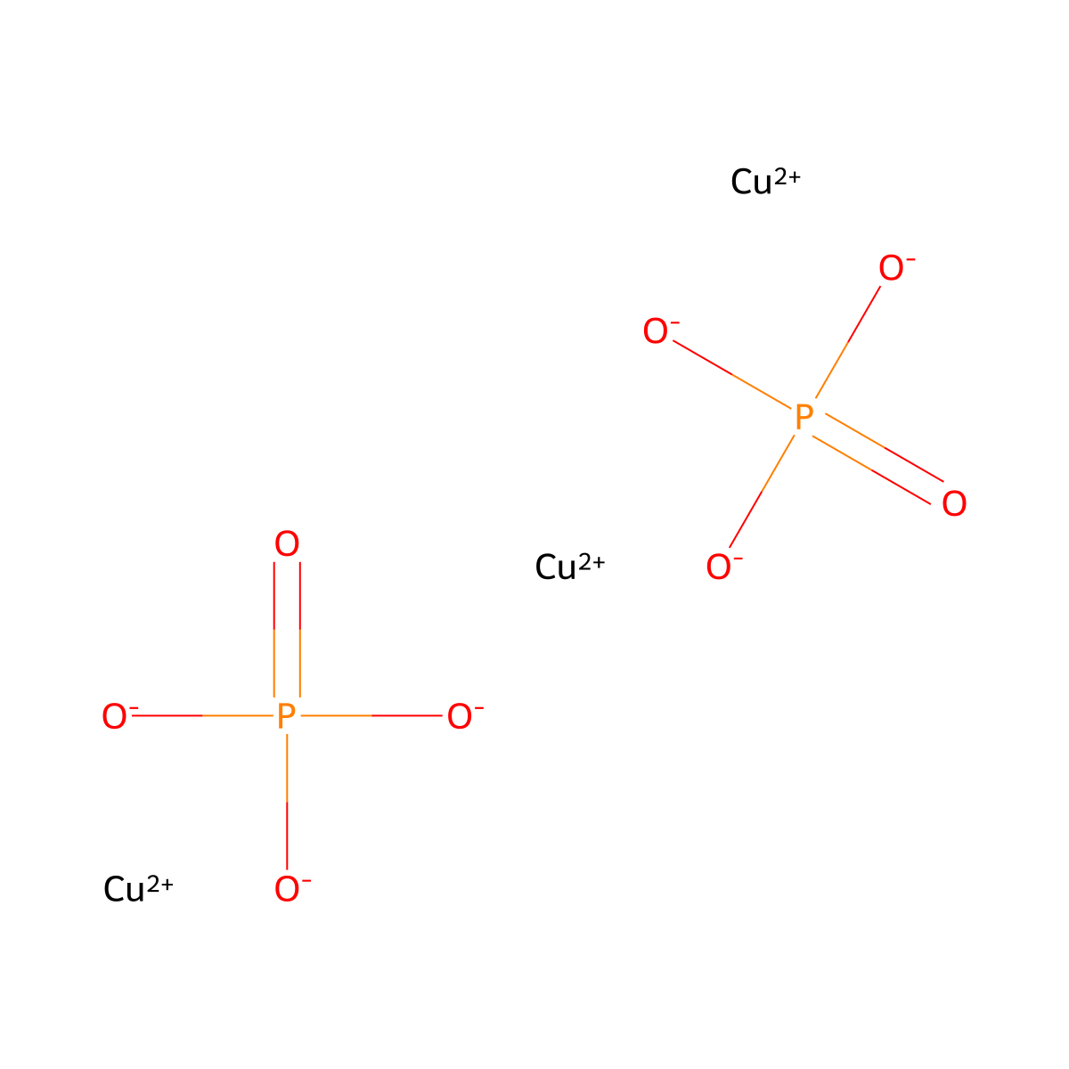 Cupric phosphate molecular structure, CAS 7798-23-4