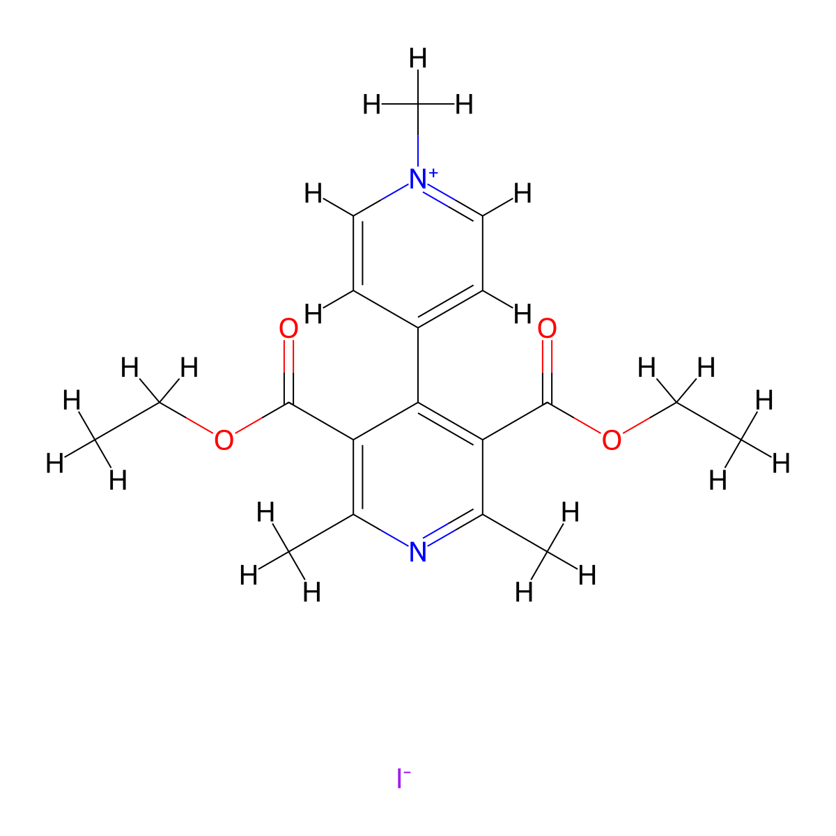 4,4'-Bipyridinium, 3',5'-dicarboxy-1,2',6'-trimethyl-, iodide, diethyl ester molecular structure, CAS 77985-05-8