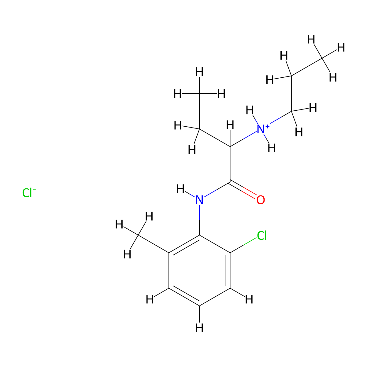 N-(2-Chloro-6-methylphenyl)-2-(propylamino)butanimidic acid--hydrogen chloride (1/1) molecular structure, CAS 77985-17-2