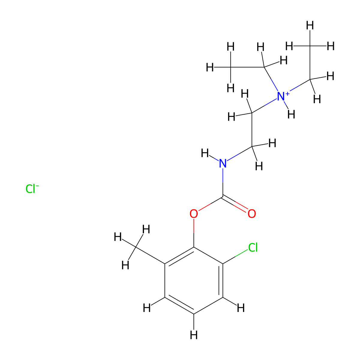 Carbamic acid, N-(2-(diethylamino)ethyl)-, 6-chloro-o-tolyl ester, hydrochloride molecular structure, CAS 77985-23-0
