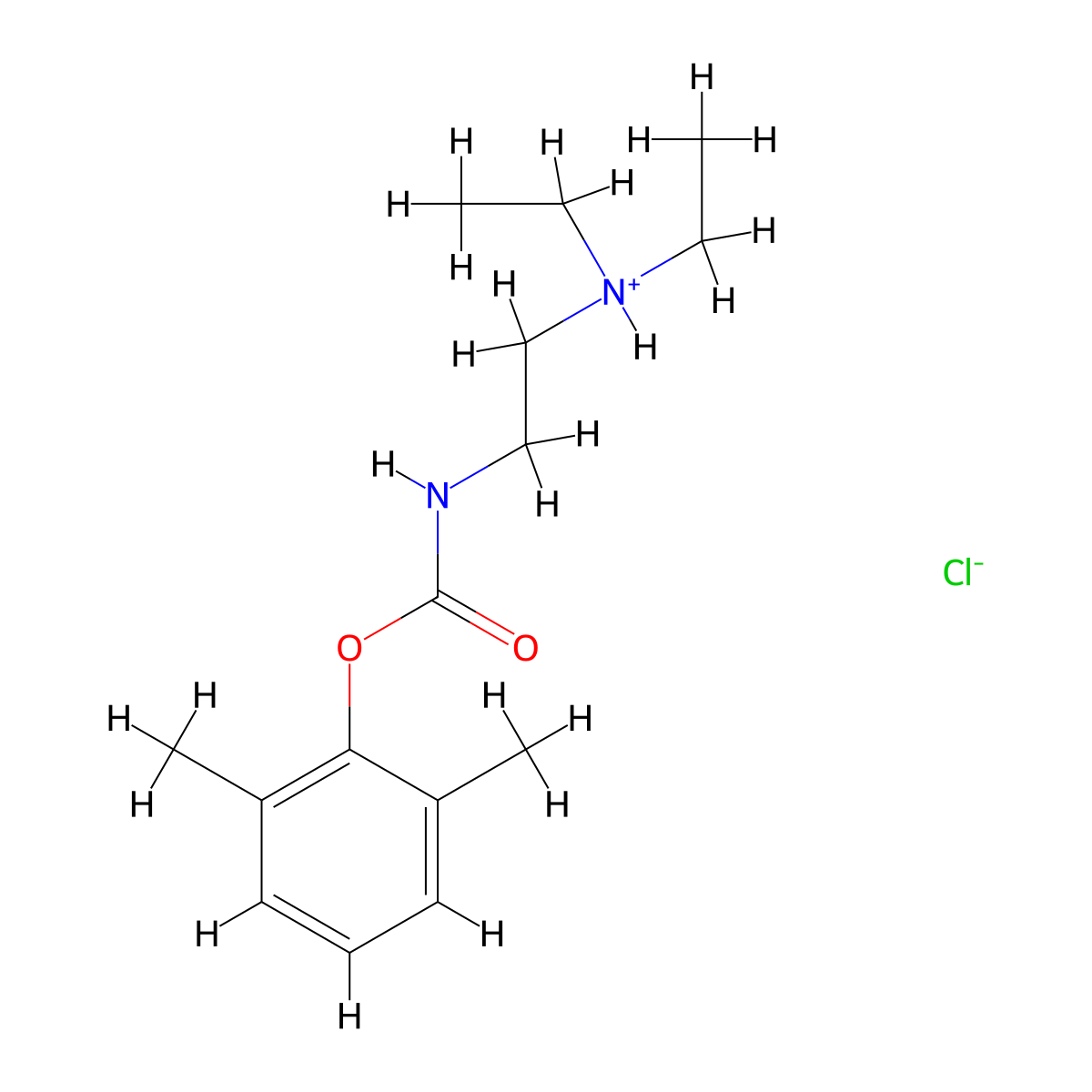 Carbamic acid, N-(2-(diethylamino)ethyl)-, 2,6-xylyl ester, hydrochloride molecular structure, CAS 77985-25-2