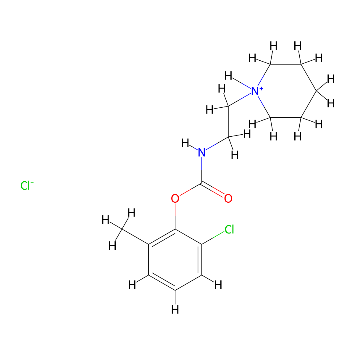 Carbamic acid, N-(2-piperidinoethyl)-, 6-chloro-o-tolyl ester, hydrochloride molecular structure, CAS 77985-27-4