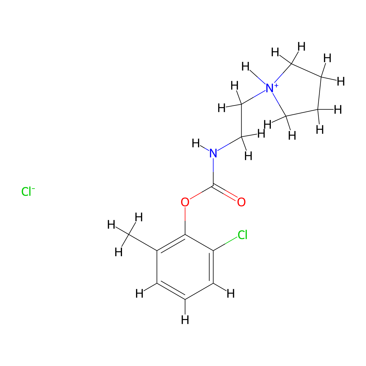 Carbamic acid, N-(2-pyrrolidinylethyl)-, 6-chloro-o-tolyl ester, hydrochloride molecular structure, CAS 77985-30-9