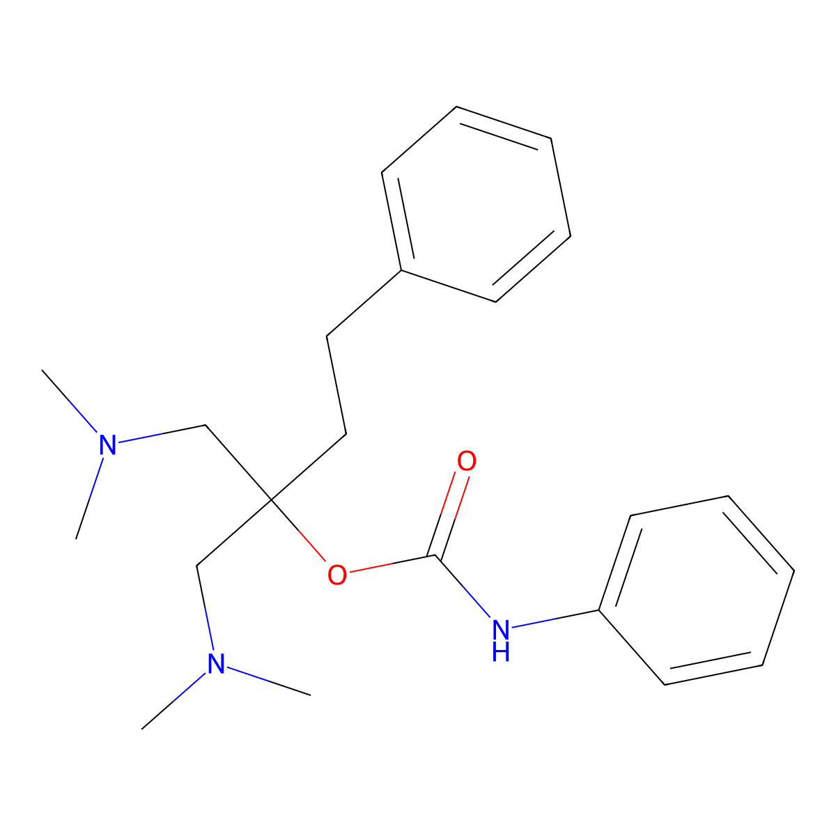 Carbanilic acid, 1,1-bis((dimethylamino)methyl)-3-phenylpropyl ester molecular structure, CAS 77985-33-2