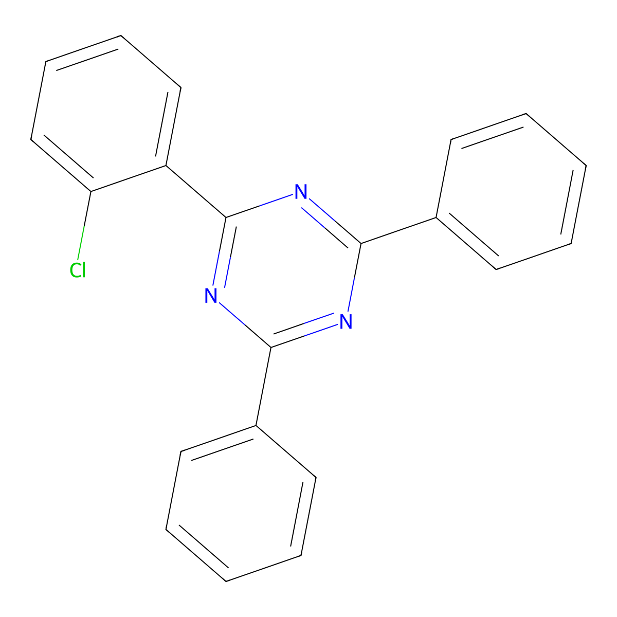 2-(2-Chlorophenyl)-4,6-diphenyl-1,3,5-triazine molecular structure, CAS 77989-14-1