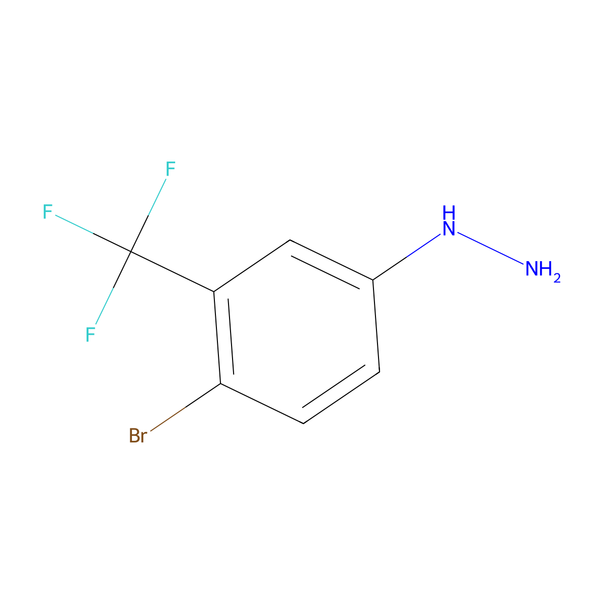 [4-Bromo-3-(trifluoromethyl)phenyl]hydrazine molecular structure, CAS 77992-51-9