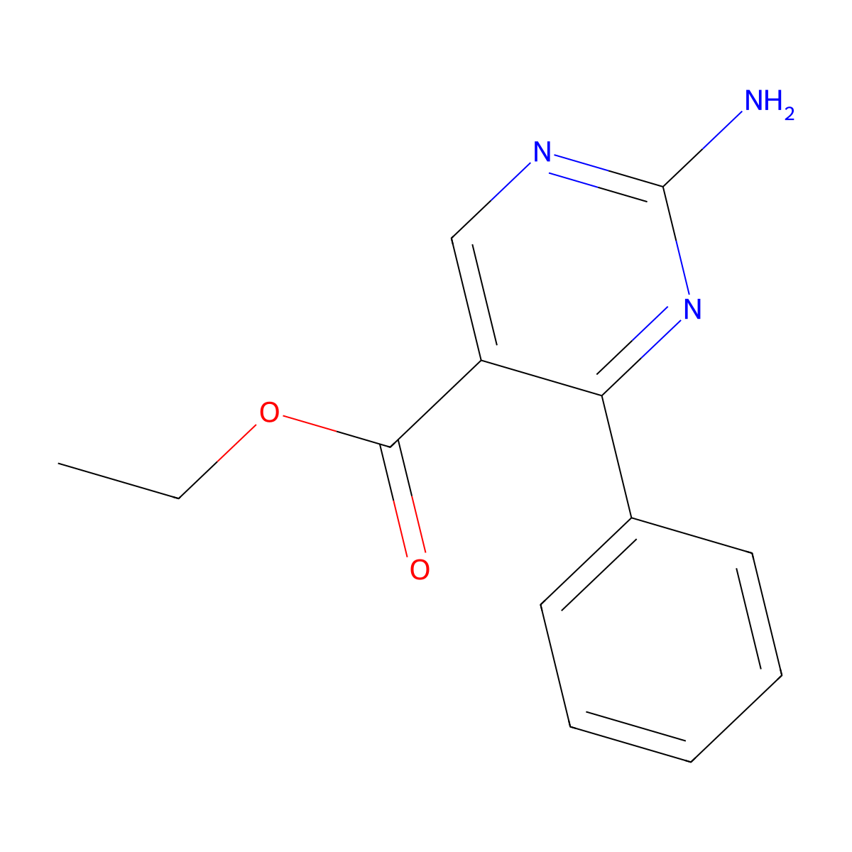 Ethyl 2-amino-4-phenylpyrimidine-5-carboxylate molecular structure, CAS 77995-05-2