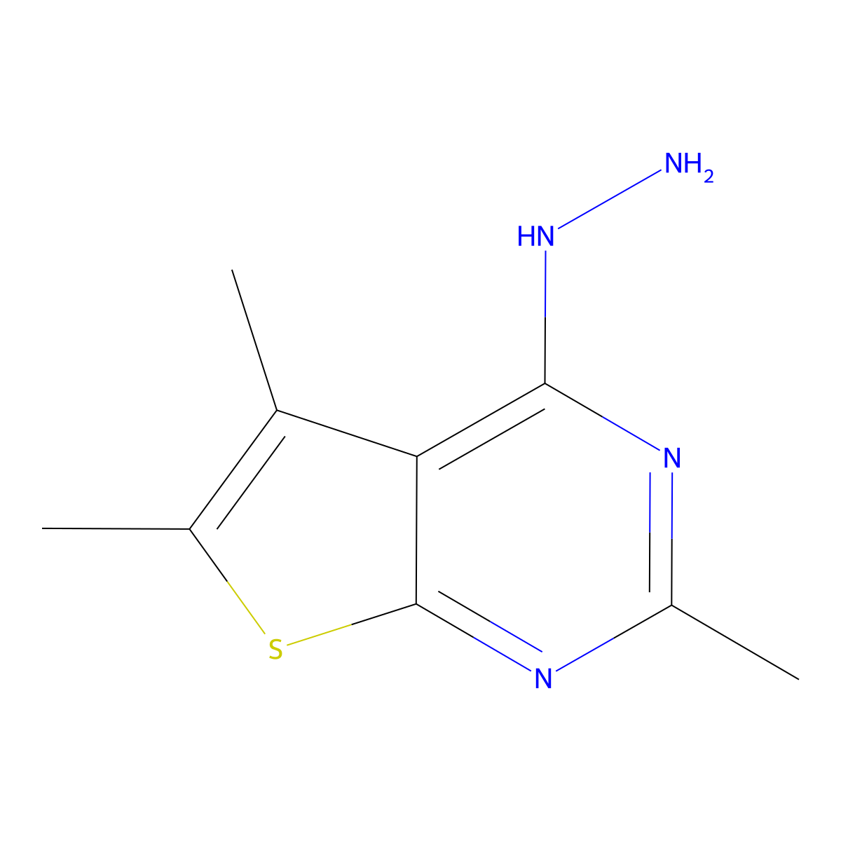 4-Hydrazinyl-2,5,6-trimethylthieno[2,3-D]pyrimidine molecular structure, CAS 77995-55-2