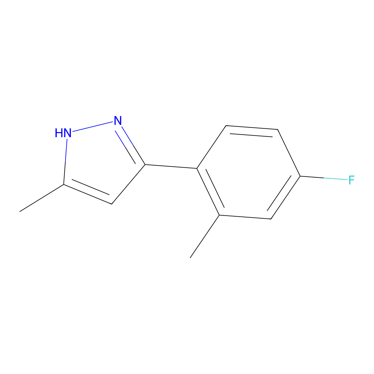 3-(4-Fluoro-2-methylphenyl)-5-methyl-1H-pyrazole molecular structure, CAS 779978-24-4