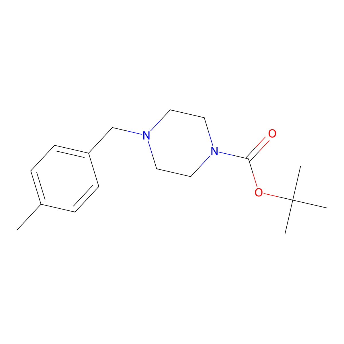 Tert-butyl 4-(4-methylbenzyl)piperazine-1-carboxylate molecular structure, CAS 779989-61-6
