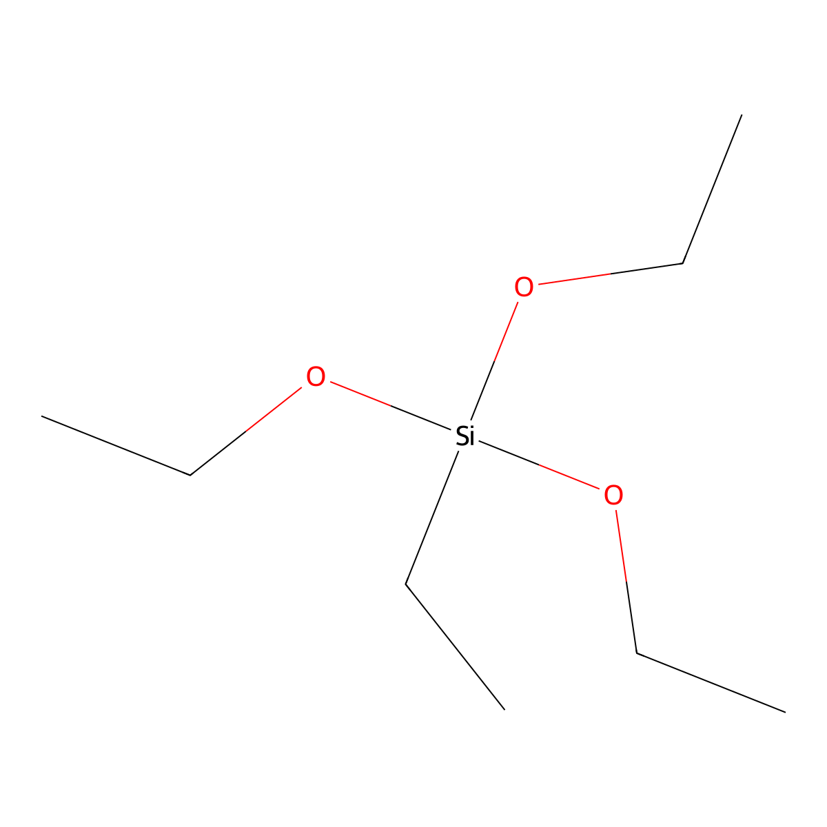Ethyltriethoxysilane molecular structure, CAS 78-07-9