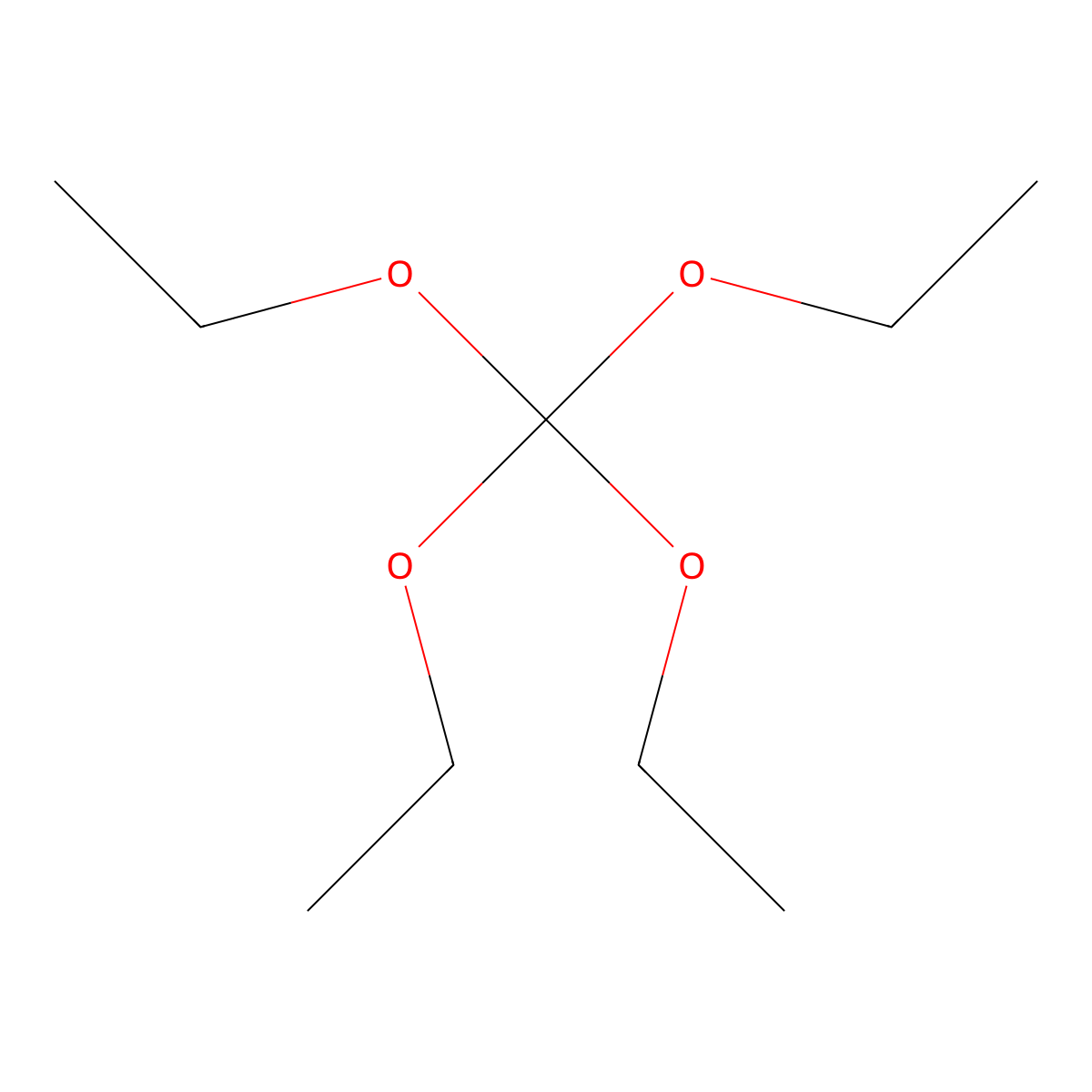 Tetraethyl orthocarbonate molecular structure, CAS 78-09-1